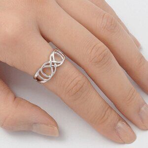 Sterling Silver Infinity Ring  Elegant Symbolic Design